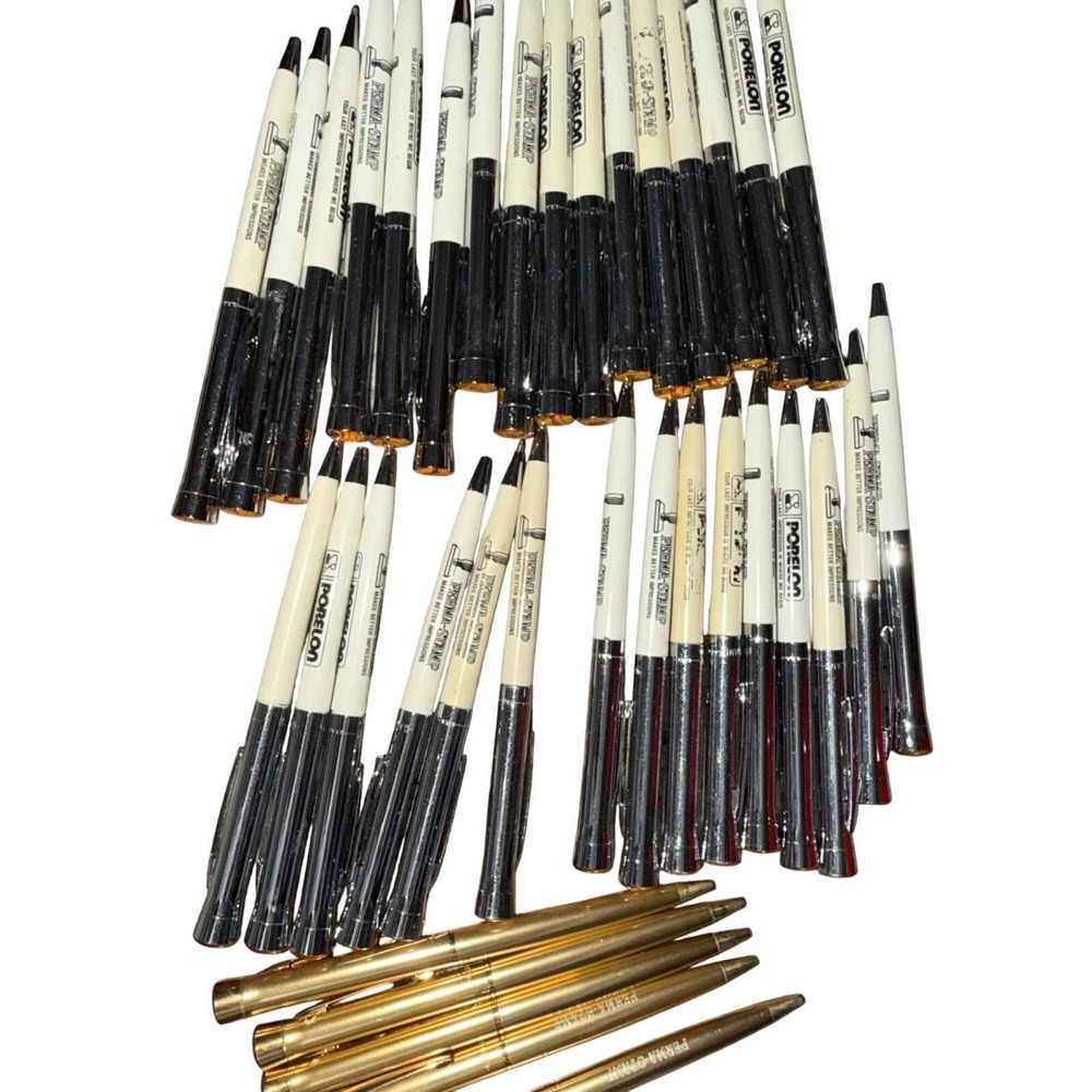Garland Bubble Cap Ballpoint Pen Printed Promotional Perma-Stanp Vintage 40 Pens